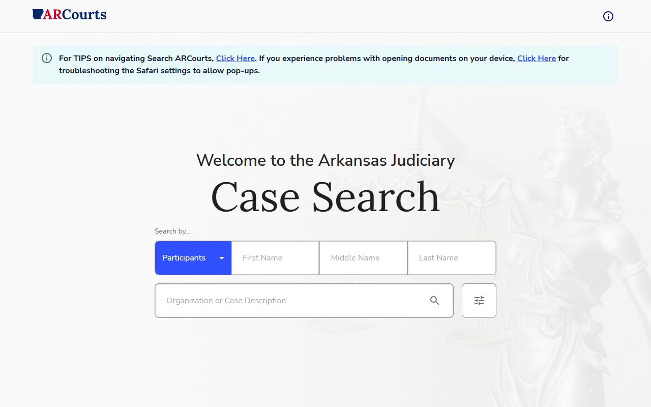 Arkansas court records after Miller County jail arrest case search interface